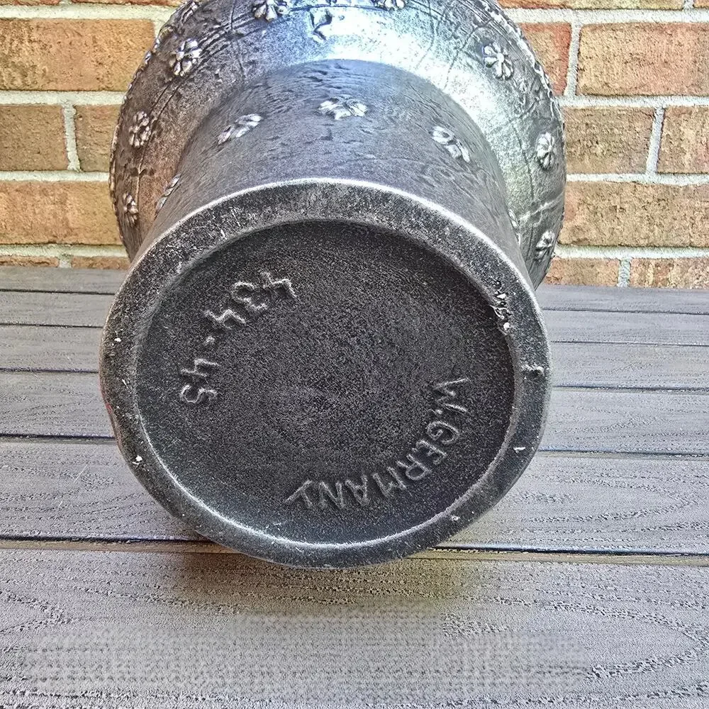 Large Floor Vase Handle W. Germany 434-45 Ceramic Vintage Gray Frieze Royal Hunt